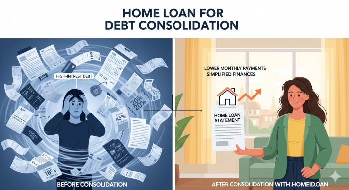 Home Loan for Debt Consolidation in India 2025: Rates, Eligibility, Benefits, and Application Guide Home Loan for Debt Consolidation in India 2025: Rates, Eligibility, Benefits, and Application Guide